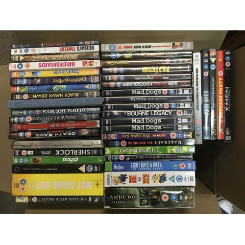316 - A large crate, a box and a bag of DVDs, includes some limited and deluxe editions.