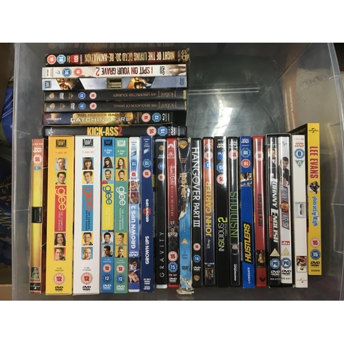 319 - Four boxes of Blu Rays and DVDs including various box sets.