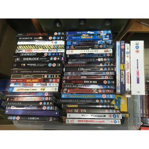 320 - Four boxes of Blu Rays and DVDs including some box sets and 3D triple plays.