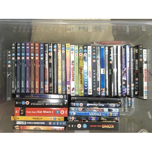 320 - Four boxes of Blu Rays and DVDs including some box sets and 3D triple plays.