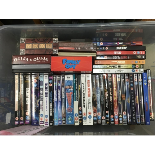 320 - Four boxes of Blu Rays and DVDs including some box sets and 3D triple plays.