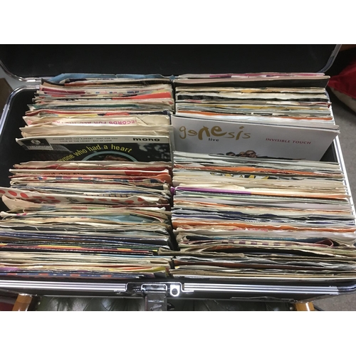 341 - A record case of 7 inch singles and EPs by various artists including The Beatles, Led Zeppelin,