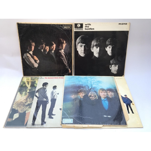 398 - Two record boxes of various rock and pop LPs to include examples by The Beatles, The Rolling Stones,... 
