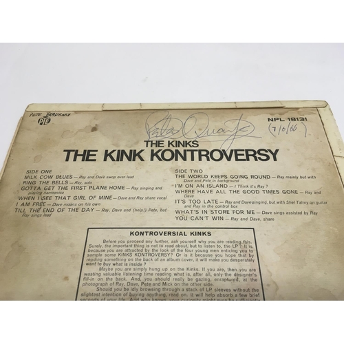 47 - Three LPs comprising 'The Kink Kontroversy' signed to the reverse by bassist Pete Quaife (no provena... 