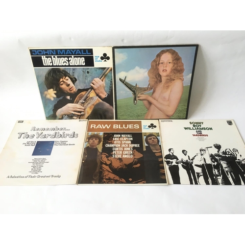485 - Five blues rock LPs by various artists including Blind Faith, John Mayall, The Yardbirds and others.
