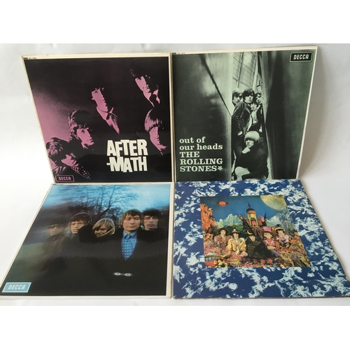 487 - Four Rolling Stones LPs comprising 'Aftermath', 'Between The Buttons', 'Their Satanic Majesties Requ... 