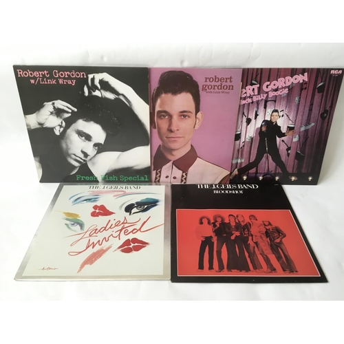 497 - Three LPs by Robert Gordon plus two by The J Geils Band (5).