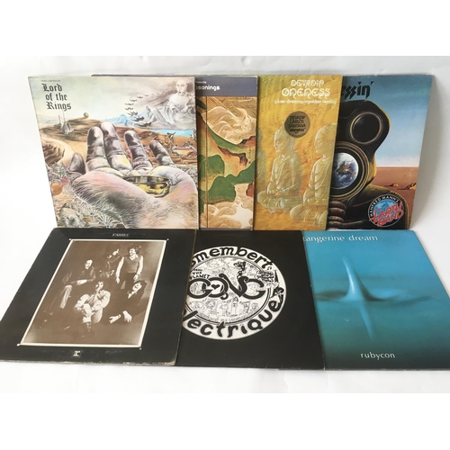 500 - Seven prog and psych rock LPs by various artists including Gong, Family, Tangerine Dream and others.