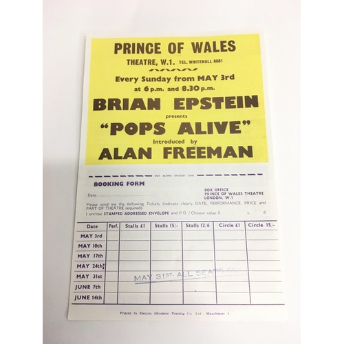 505 - An original double sided handbill that was used to promote The Beatles performance at the Brian Epst... 