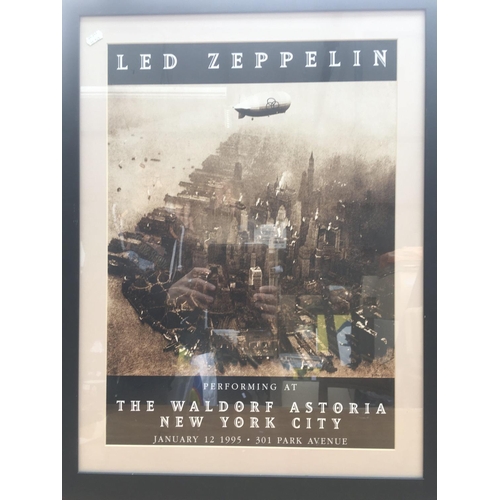 520 - A framed Led Zeppelin concert poster for a show at The Waldorf Astoria January 12th 1995. Excellent ... 