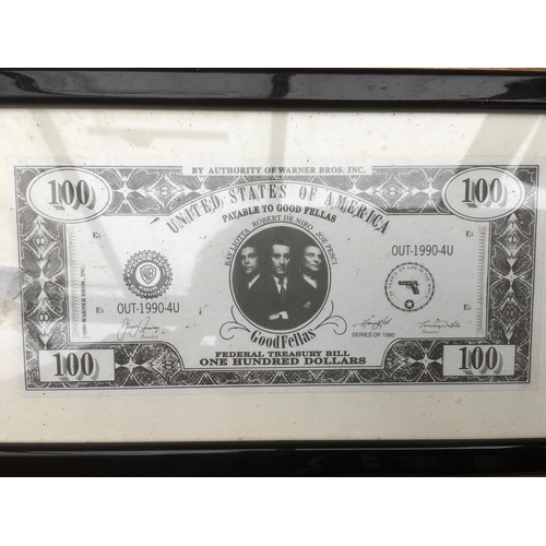 523 - A signed photographic print of the three main characters from 'Goodfellas', signed by Robert De Niro... 