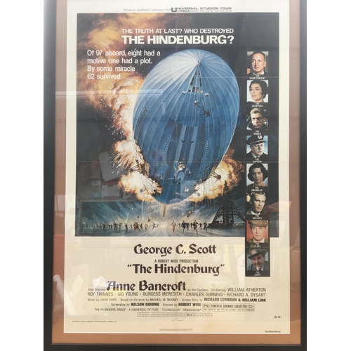 525 - A framed US one sheet film poster for 'The Hindenburg'. Has been folded with some discolouration. Ap... 