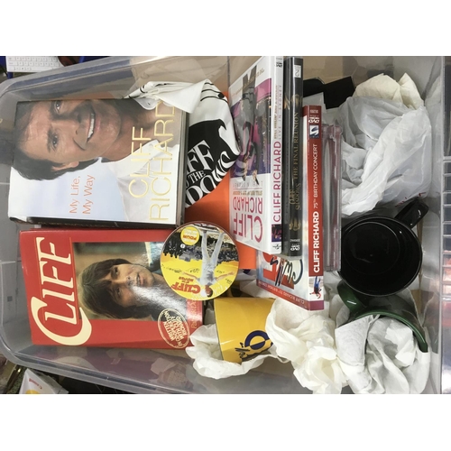 536 - A large collection of Cliff Richard memorabilia including fan club materials, CDs, DVDs, T shirts, s... 
