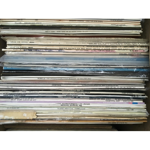 603 - Four boxes of LPs and 10 inch records including jazz titles and popular shows of the 1940s/50s and 6... 