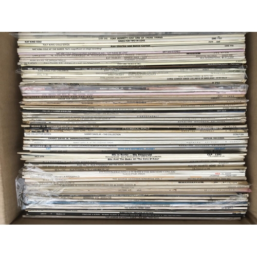 603 - Four boxes of LPs and 10 inch records including jazz titles and popular shows of the 1940s/50s and 6... 