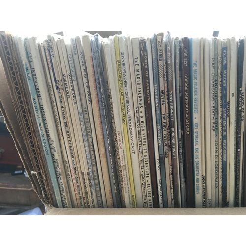 603 - Four boxes of LPs and 10 inch records including jazz titles and popular shows of the 1940s/50s and 6... 
