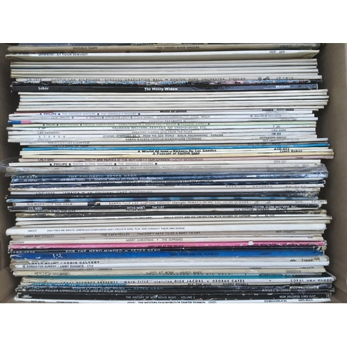 604 - Four boxes of LPs by various artists including classical and jazz titles.