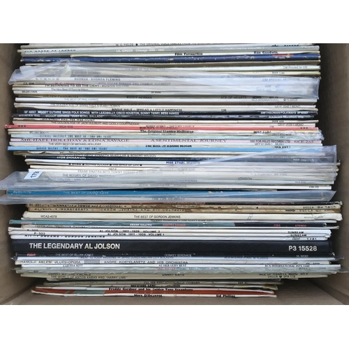 604 - Four boxes of LPs by various artists including classical and jazz titles.