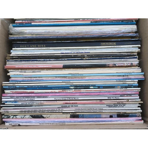 604 - Four boxes of LPs by various artists including classical and jazz titles.