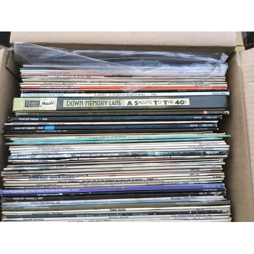 604 - Four boxes of LPs by various artists including classical and jazz titles.