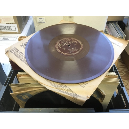 605 - Four boxes of 78 rpm 12 and 10 inch records.