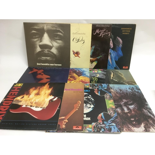 61 - Twelve Jimi Hendrix LPs including 'In The West', 'Cry Of Love', 'Nine To The Universe', 'Crash Landi... 