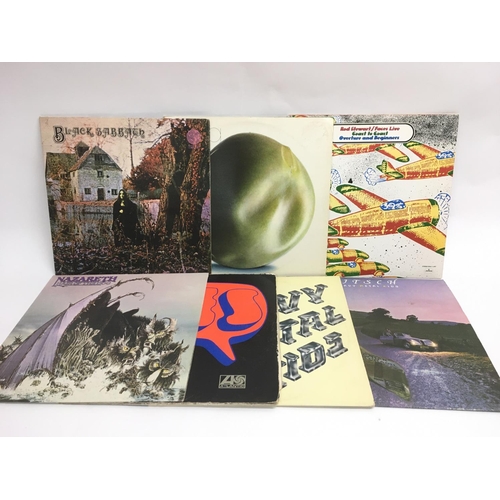 68 - Seven rock LPs by various artists including Black Sabbath, Nazareth, Yes and others.