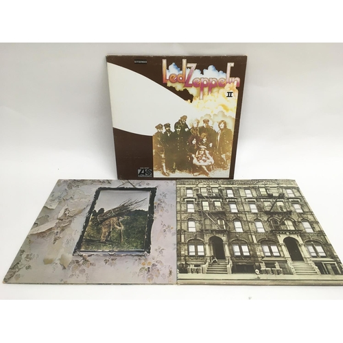 80 - Three Led Zeppelin LPs including 'Led Zep II', 'Physical Graffiti' and 'Led Zep IV'.