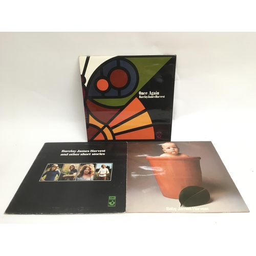 84 - Three Barclay James Harvest LPs including 'Once Again', '..And Other Short Stories' and ''Baby James... 