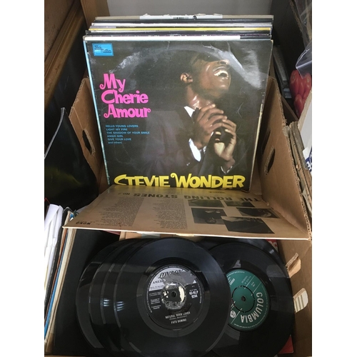 91 - A collection of LPs, 7 inch singles and 78s by various artists including The Rolling Stones, Stevie ... 