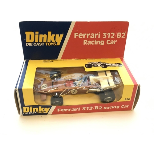 1924 - 2 x Dinky Ford Transit Ambulance and a Ferrari 312/B2 Racing car #226, all boxed.