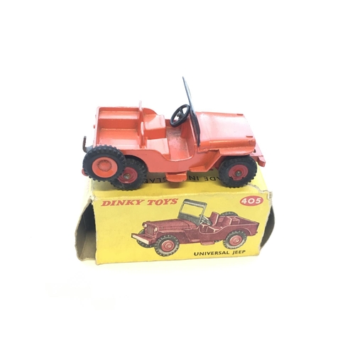 1929 - A Dinky universal Jeep #405, a Camionnette Citroen 1200 kg #25c, a Jaguar Mark x #142 and a Volkswag... 