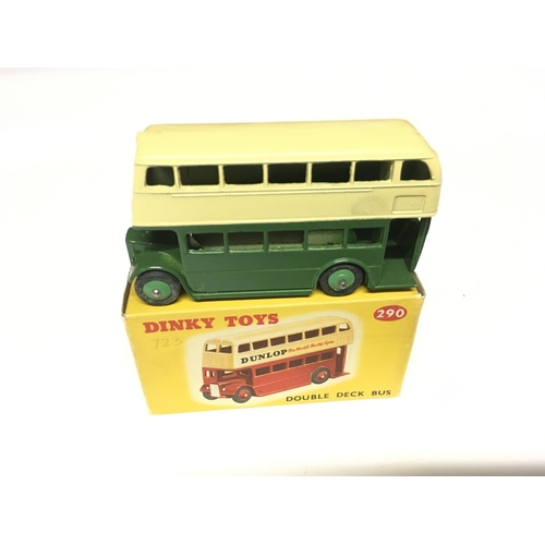 1940 - A Dinky Petrol Pump Station 'Esso' #781, a Routemaster bus 'Schweppes' #289, a Double Deck bus #290 ... 