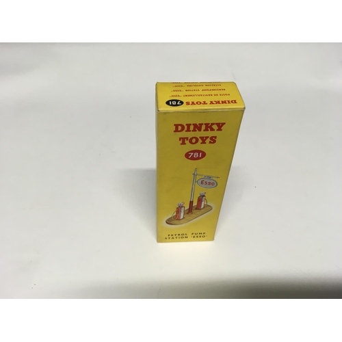 1940 - A Dinky Petrol Pump Station 'Esso' #781, a Routemaster bus 'Schweppes' #289, a Double Deck bus #290 ... 