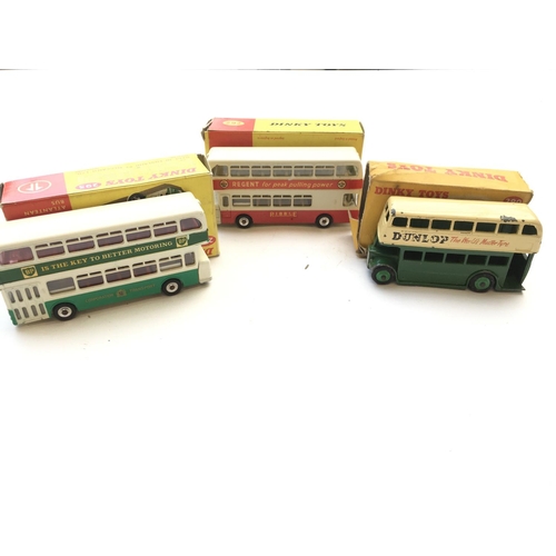 1972 - A Dinky Leyland Atlantean Bus (B.P) #293, a Leyland Atlantean Bus (Regent) #292 and a Double Deck Bu... 