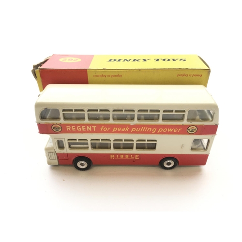 1972 - A Dinky Leyland Atlantean Bus (B.P) #293, a Leyland Atlantean Bus (Regent) #292 and a Double Deck Bu... 