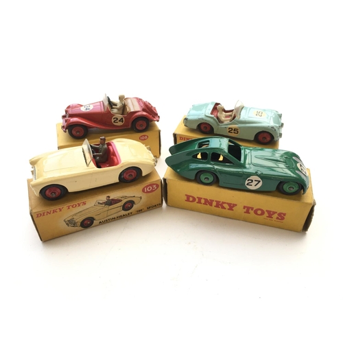 1977 - A Dinky Austin Healey '100' sports # 103,a Bristol 450 sport Coupe #163, a Triumph TR 2 Sports #111 ... 