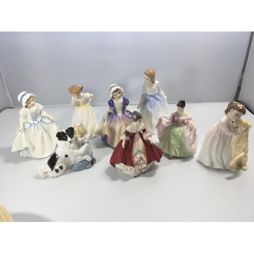 1125 - A collection of eight Royal Doulton porcelain figures including Best Friends Buddies and others High... 