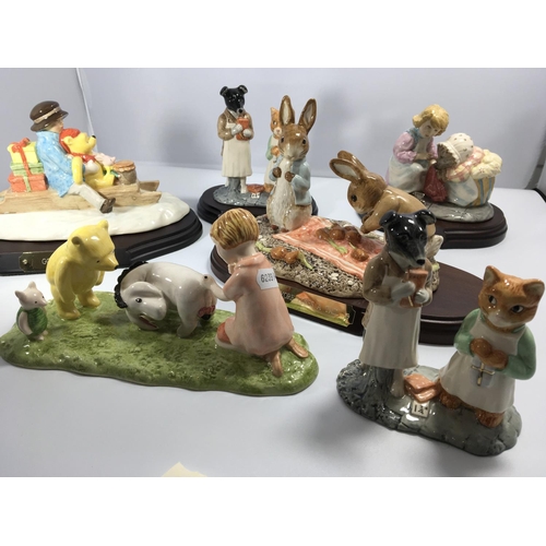 1141 - A collection of limited edition Royal Doulton and Beswick winne the Pooh collection figures on hard ... 