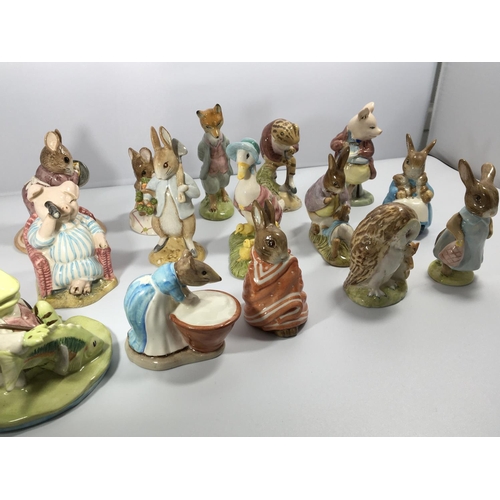 1145 - A collection of fifteen Beswick and Royal Albert Beatrix Potter figures. No damage (15)