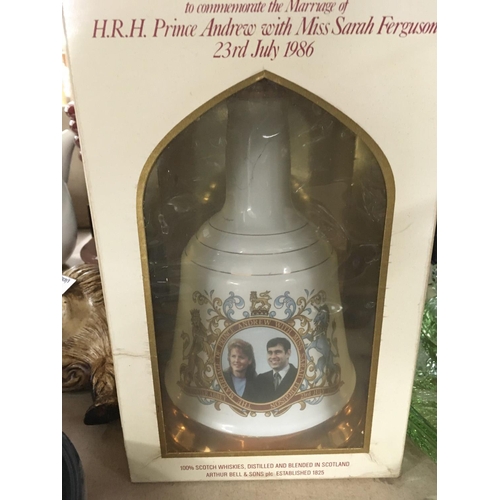 1334 - Two bells scotch whiskey commemorative decanters .