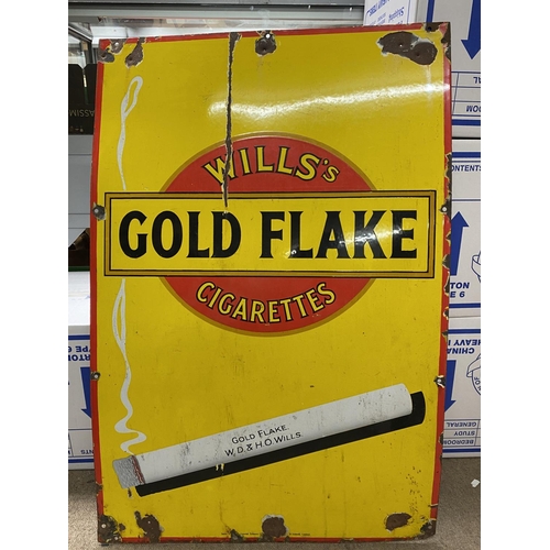 1806 - A good vintage Gold Flake enamelled sign. 61 x 91cm.