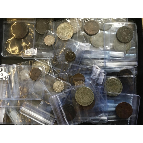 709 - A box set of coins from the 1700s onwards, including some rare examples.