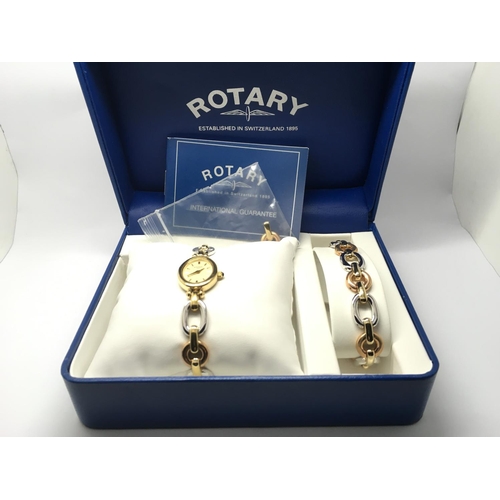 732 - A boxed Rotary ladies watch and matching bracelet set.