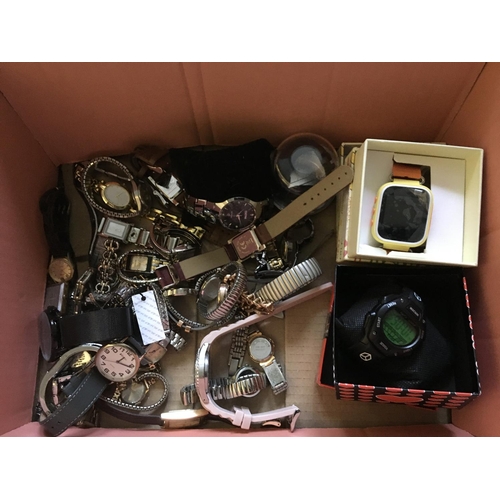 738 - A box containing a collection of mixed ladies watches including Sekonda, Pulsar etc.