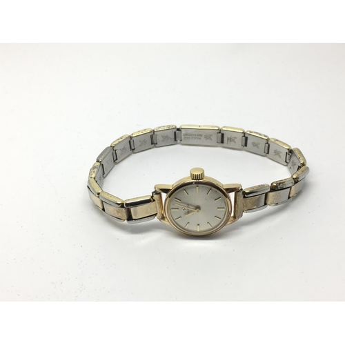 760 - A ladies gold plated Omega watch.