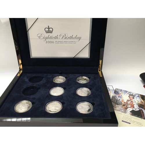 787 - A Royal Mint commemorative 2006 silver proof Her Majesty Queen Elizabeth II Birthday the fitted case... 