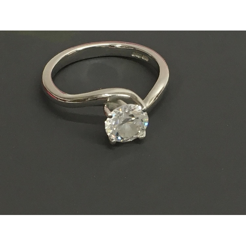 921 - A platinum Diamond solitaire ring 0.9 ct colour D , clarity VS1 size k . With paper work .