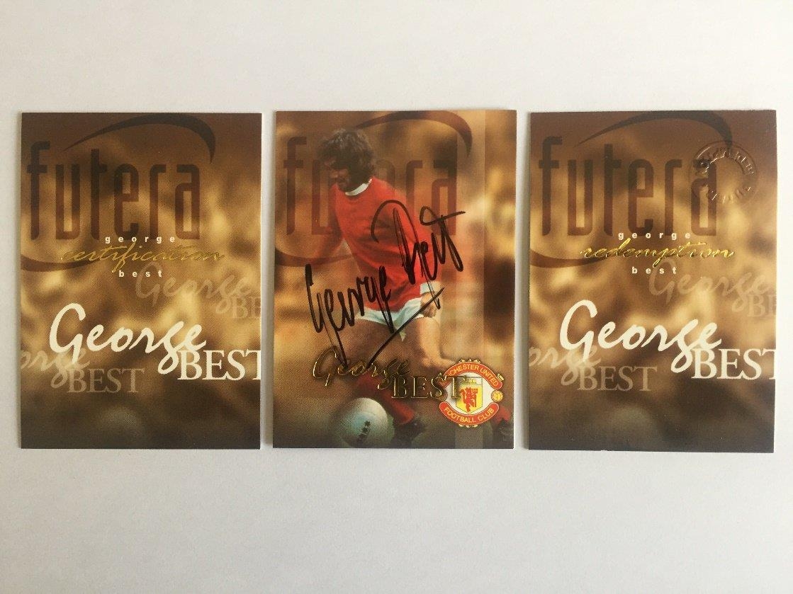 Rare George Best Signed Gold Card: Futera 1997 Manchester United 