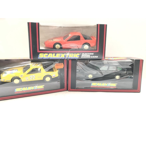 109 - 3 x Scalextric Cars including Pontiac Firebird #C.383. A M.G. Maestro (Limited Edition) #C.275 and a... 